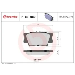 BREMBO P83089 Juego de pastillas de freno