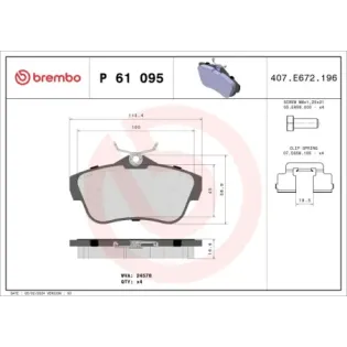 BREMBO P61095 Juego de pastillas de freno