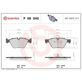 BREMBO P06040 Juego de pastillas de freno