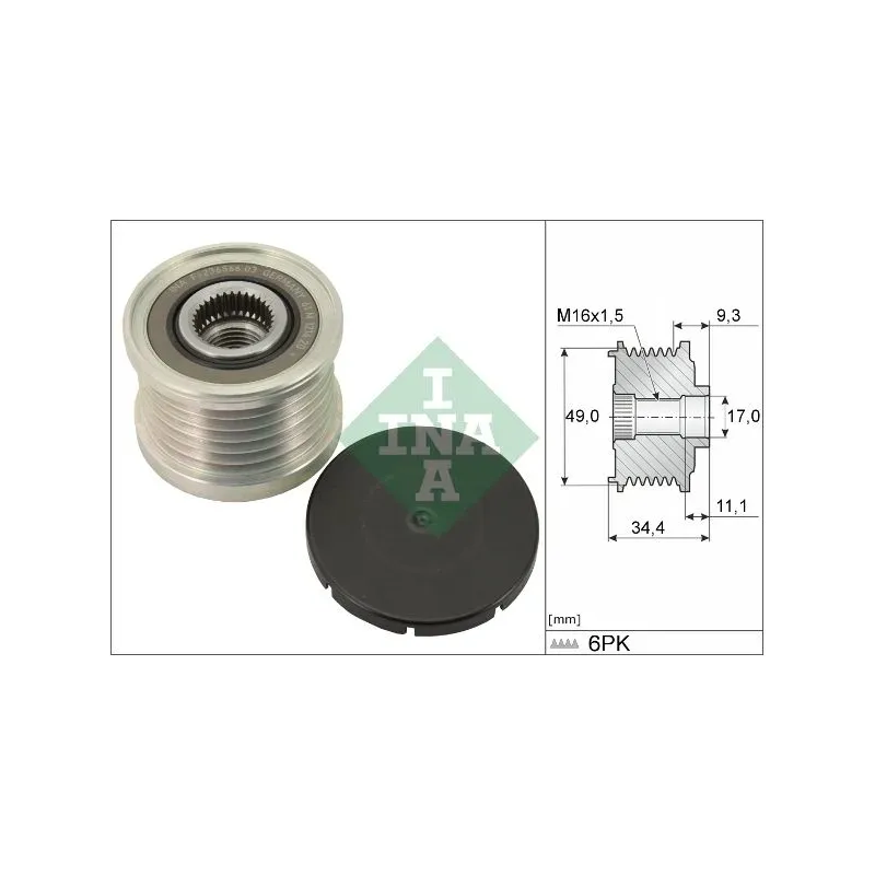 Schaeffler INA 535007510 Rueda libre alternador