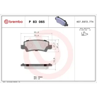 BREMBO P83065 Juego de pastillas de freno