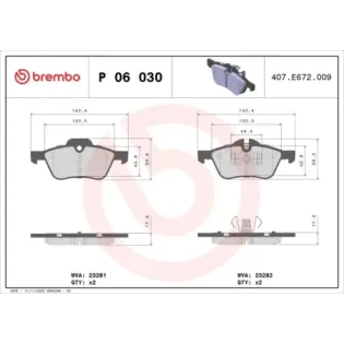 BREMBO P06030 Juego de pastillas de freno