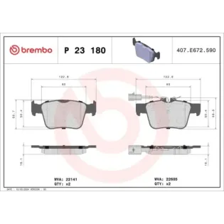 BREMBO P23180 Juego de pastillas de freno