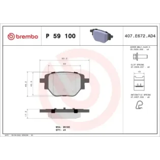 BREMBO P59100 Juego de pastillas de freno