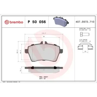 BREMBO P50056 Juego de pastillas de freno