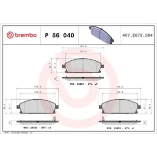 BREMBO P56040 Juego de pastillas de freno