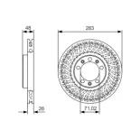 BOSCH 0986479C33 Disco de freno (Unidad)
