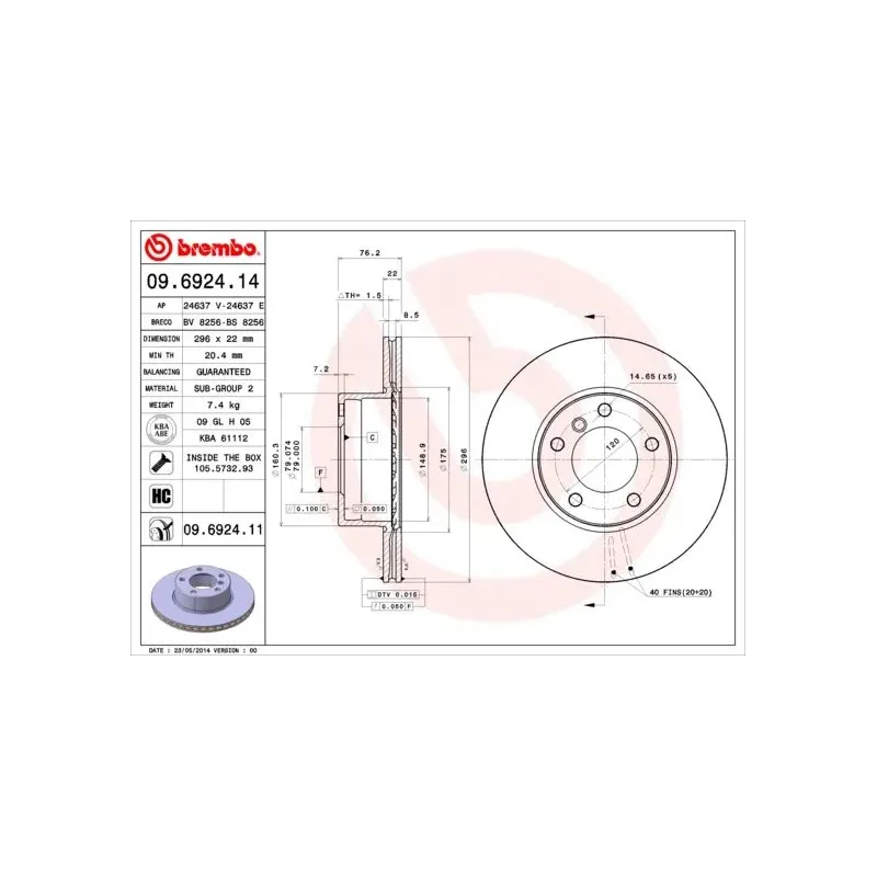 AP 24637E Disco de freno