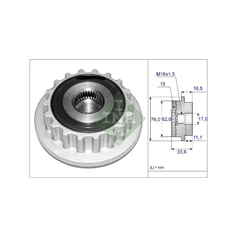 Schaeffler INA 535011810 Rueda libre alternador