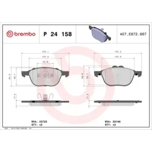 BREMBO P24158 Juego de pastillas de freno