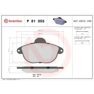 BREMBO P61055 Juego de pastillas de freno