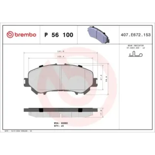 BREMBO P56100 Juego de pastillas de freno