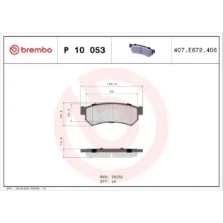BREMBO P10053 Juego de pastillas de freno
