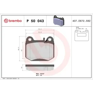 BREMBO P50043 Juego de pastillas de freno