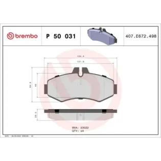 BREMBO P50031 Juego de pastillas de freno