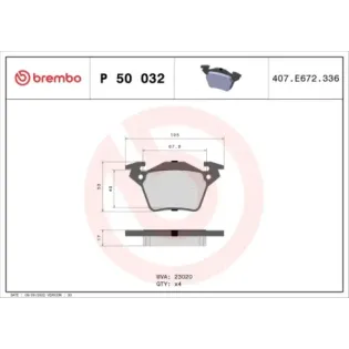 BREMBO P50032 Juego de pastillas de freno