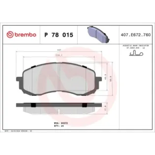 BREMBO P78015 Juego de pastillas de freno