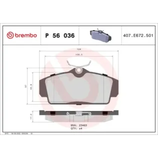 BREMBO P56036 Juego de pastillas de freno
