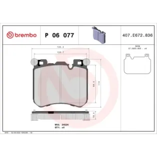 BREMBO P06077 Juego de pastillas de freno