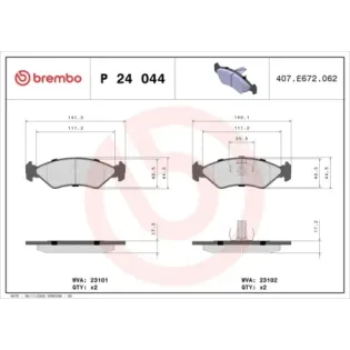 BREMBO P24044 Juego de pastillas de freno