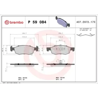 BREMBO P59084 Juego de pastillas de freno
