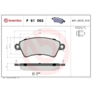 BREMBO P61065 Juego de pastillas de freno