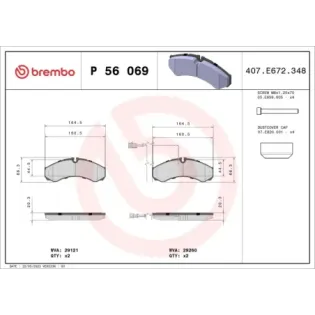 BREMBO P56069 Juego de pastillas de freno