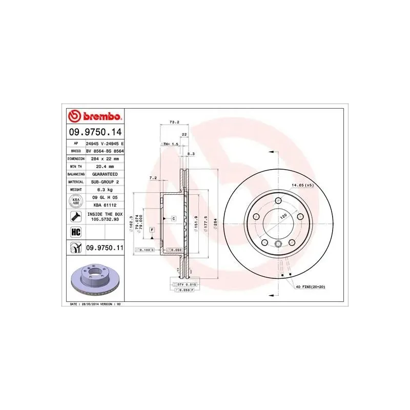 AP 24945E Disco de freno