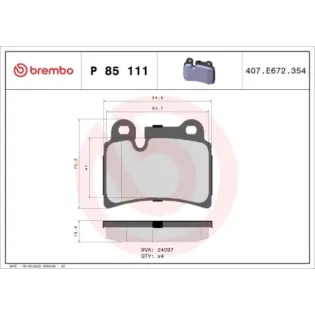 BREMBO P85111 Juego de pastillas de freno