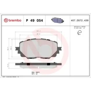 BREMBO P49054 Juego de pastillas de freno
