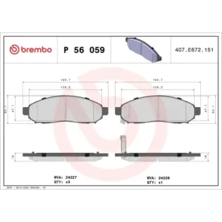 BREMBO P56059 Juego de pastillas de freno