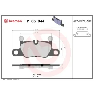 BREMBO P65044 Juego de pastillas de freno