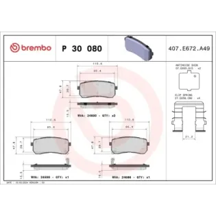 BREMBO P30080 Juego de pastillas de freno