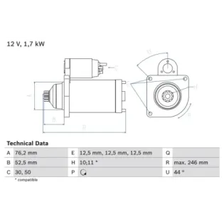 BOSCH 0986020250 Motor de arranque