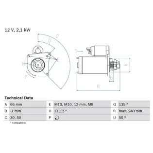 BOSCH 0986020131 Motor de arranque