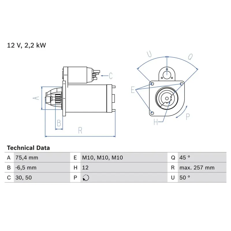 BOSCH 0986010590 Motor de arranque