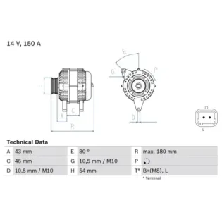 BOSCH 0986046240 Alternador