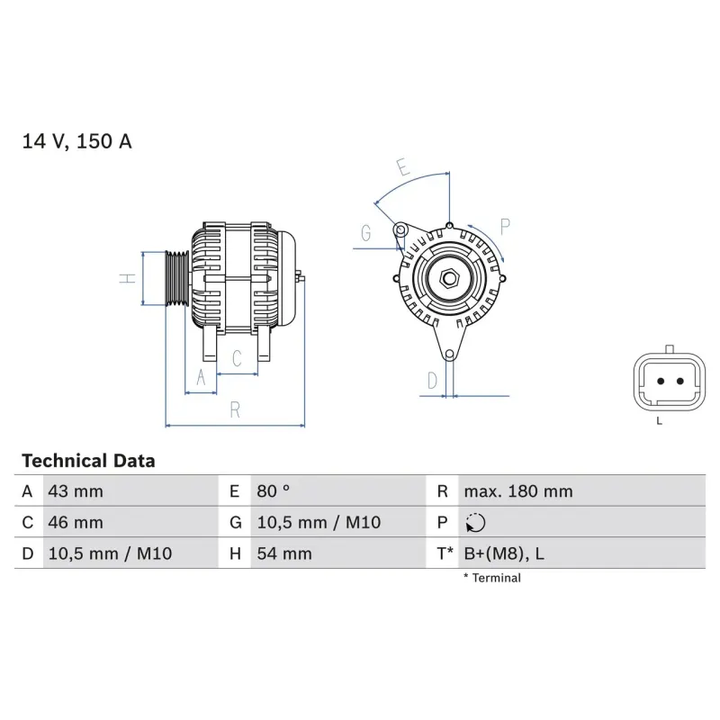 BOSCH 0986046240 Alternador