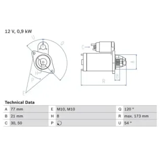 BOSCH 0986025720 Motor de arranque