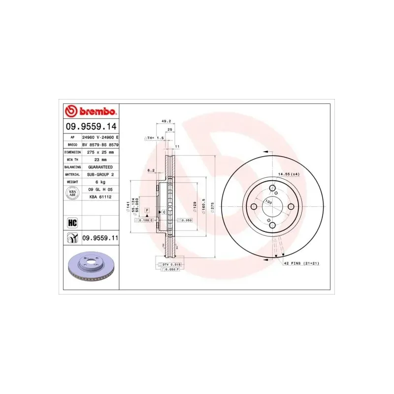 AP 24960E Disco de freno