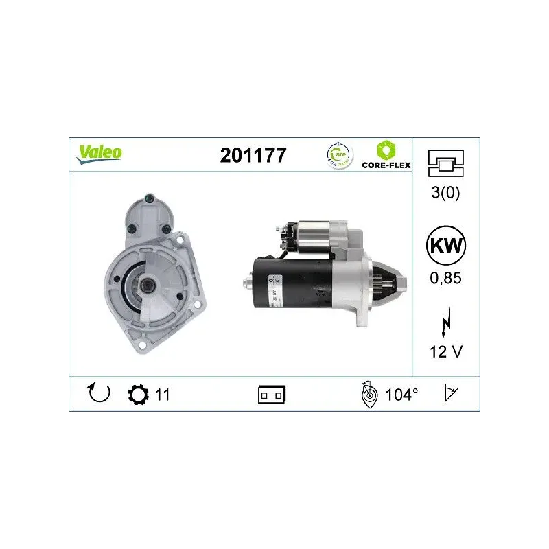 VALEO 201177 Motor de arranque