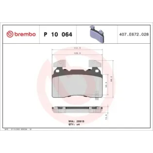 BREMBO P10064 Juego de pastillas de freno