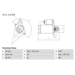 BOSCH 0986019361 Motor de arranque