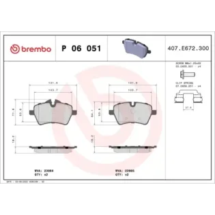 BREMBO P06051 Juego de pastillas de freno