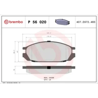 BREMBO P56020 Juego de pastillas de freno