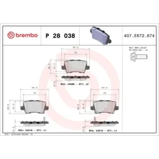 BREMBO P28038 Juego de pastillas de freno