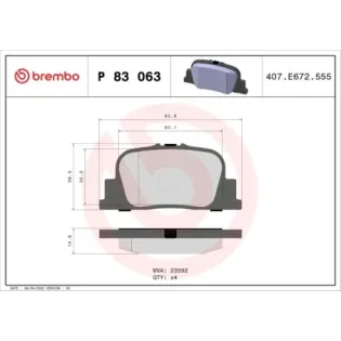 BREMBO P83063 Juego de pastillas de freno