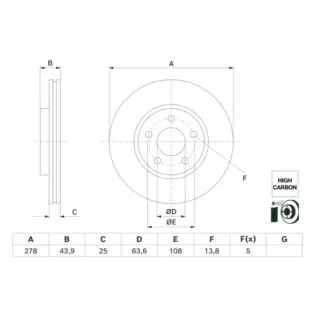 BOSCH 0986479H66 Disco de freno (Unidad)