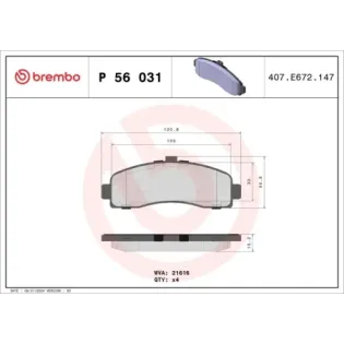 BREMBO P56031 Juego de pastillas de freno