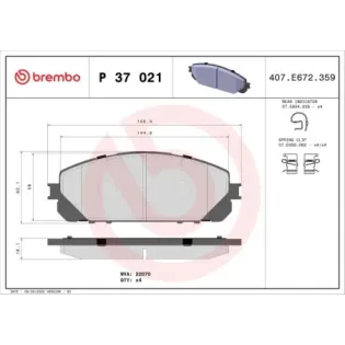 BREMBO P37021 Juego de pastillas de freno